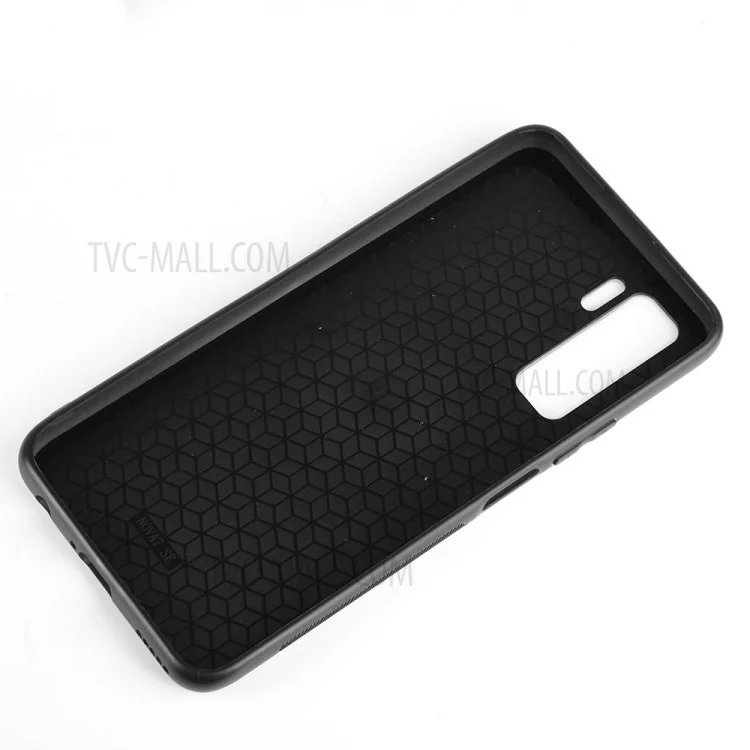 Caso Híbrido PC + TPU Capa de Couro de Couro PU Para Huawei Nova 7 SE/P40 Lite 5G - Preto