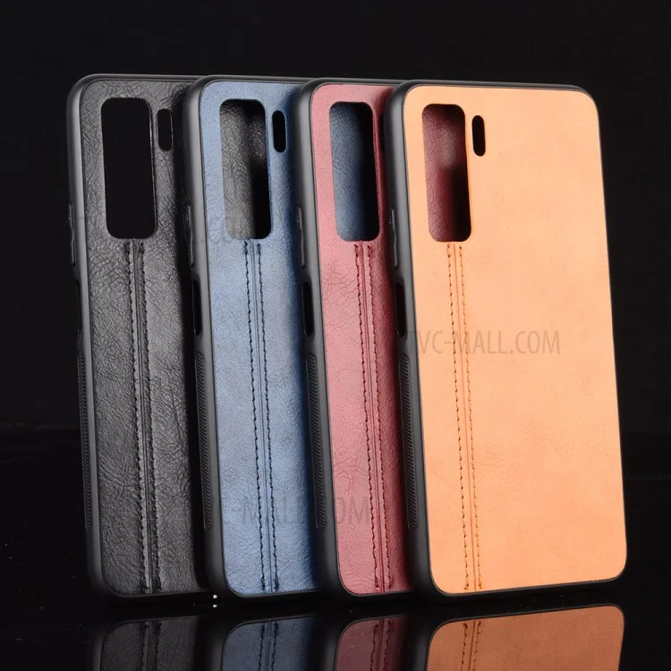 Custodia ibrida rivestita in pelle PU PC + Custodia per telefono TPU per Huawei nova 7 SE/P40 lite 5G - Nero