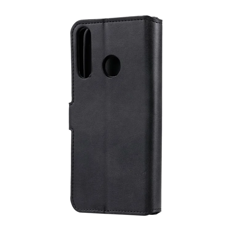 Funda de Teléfono de Cuero con Soporte Tipo Cartera Clásica para Huawei P40 Lite E / Y7p - Negro