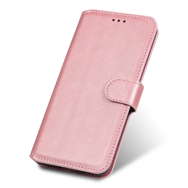 Klassischer Brieftasche Ständer Flip Leder Telefon Hülle Für Huawei P40 Lite E / Y7p - Roségold