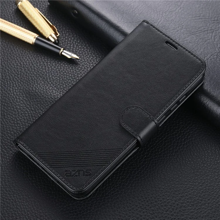 AZNS Leather Wallet with Stand Case for Honor 9A - Black