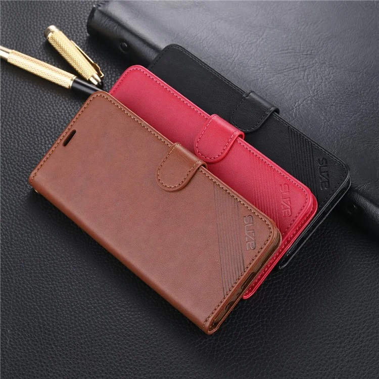 AZNS Leather Wallet with Stand Case for Honor 9A - Black