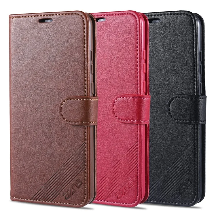 AZNS Leather Wallet with Stand Case for Honor 9A - Black