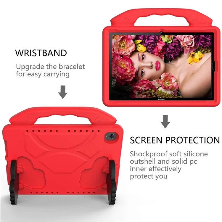 Shockproof Thumb Kickstand EVA Shell for Huawei MediaPad M5 10 (10.8")/MediaPad M5 (Pro) 10.8"/MediaPad M6 10.8-inch - Red