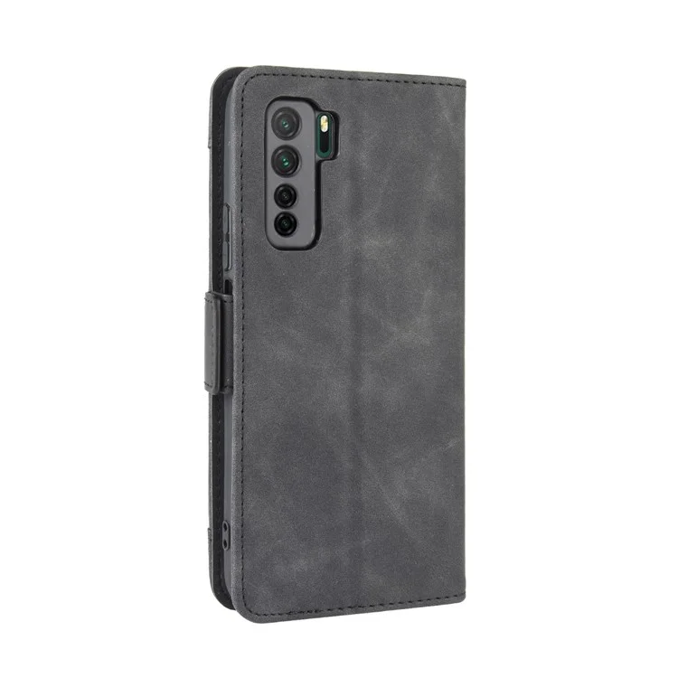 PU Leather Con Múltiples Ranuras Para Tarjetas Con Cáscara de Teléfono Móvil Para Huawei Nova 7 SE/P40 Lite 5G - Negro