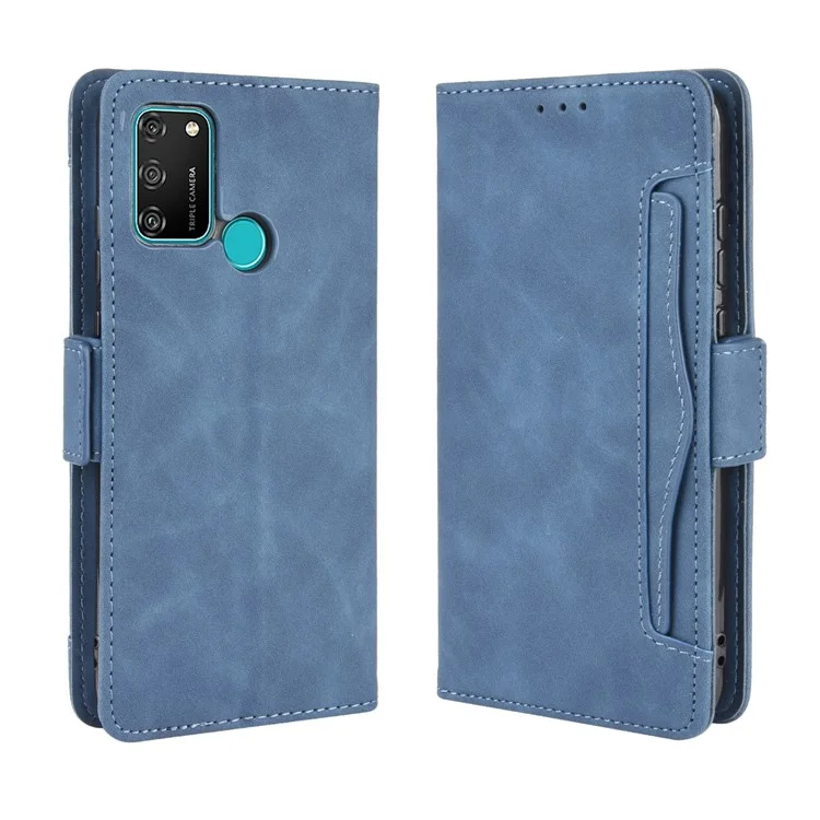 Magnetic PU Leather Shell with Multiple Card Slots for Honor Play 9A/Honor 9A - Blue