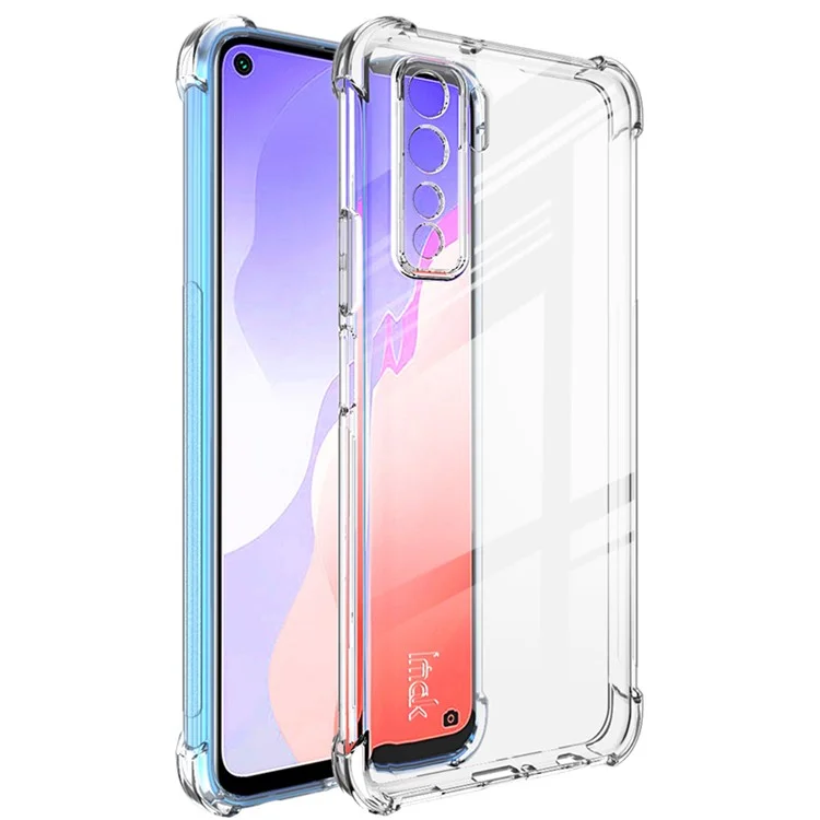 IMAK Silky Anti-drop TPU Cover + Screen Protector Film per Huawei P40 Lite 5G / nova 7 SE - Trasparente