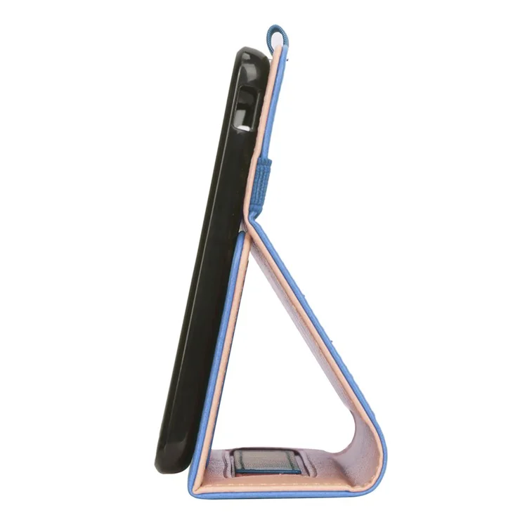 WY-2099 for Huawei MatePad T8 Leather Tablet Case with Elastic Band and Hand Strap - Blue