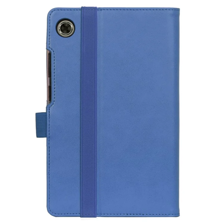 WY-2099 for Huawei MatePad T8 Leather Tablet Case with Elastic Band and Hand Strap - Blue