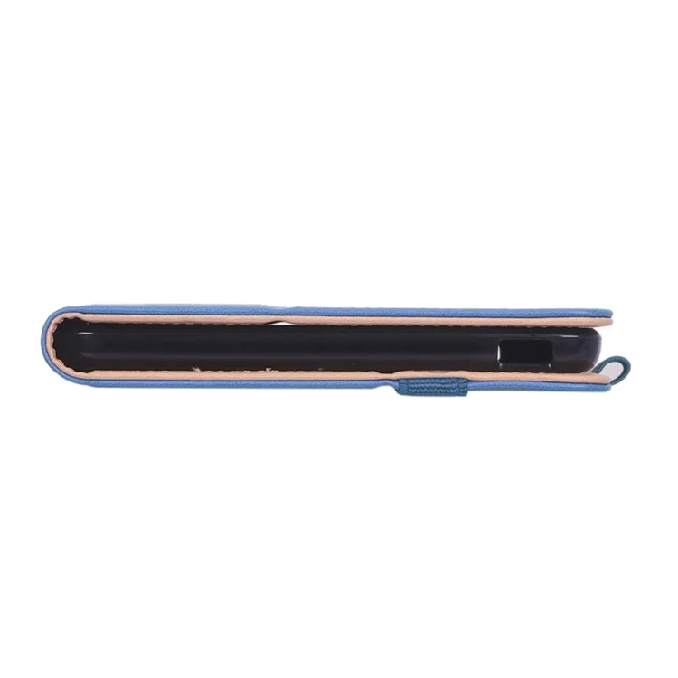 WY-2099 for Huawei MatePad T8 Leather Tablet Case with Elastic Band and Hand Strap - Blue