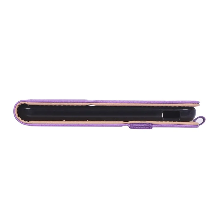 WY-2099 for Huawei MatePad T8 Leather Tablet Case with Elastic Band and Hand Strap - Purple