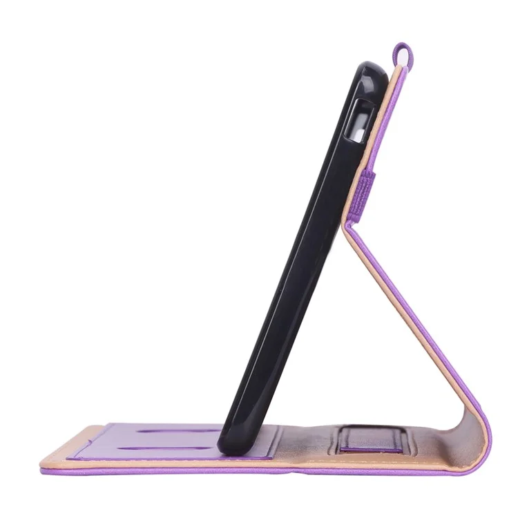 WY-2099 for Huawei MatePad T8 Leather Tablet Case with Elastic Band and Hand Strap - Purple