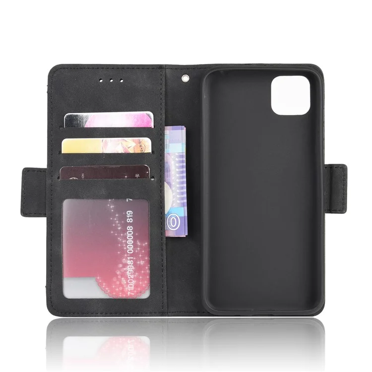 Multiple Card Slots Stand PU Leather Case Accessory for Huawei Y5p/Honor 9S - Black