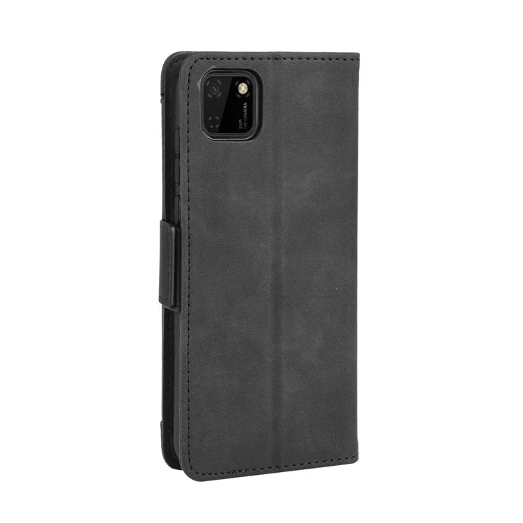 Multiple Card Slots Stand PU Leather Case Accessory for Huawei Y5p/Honor 9S - Black