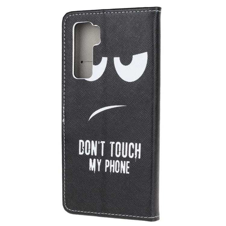 Pattern Printing Wallet Flip Leather Phone Cover for Huawei nova 7 SE/P40 Lite 5G - Don't Touch My Phone