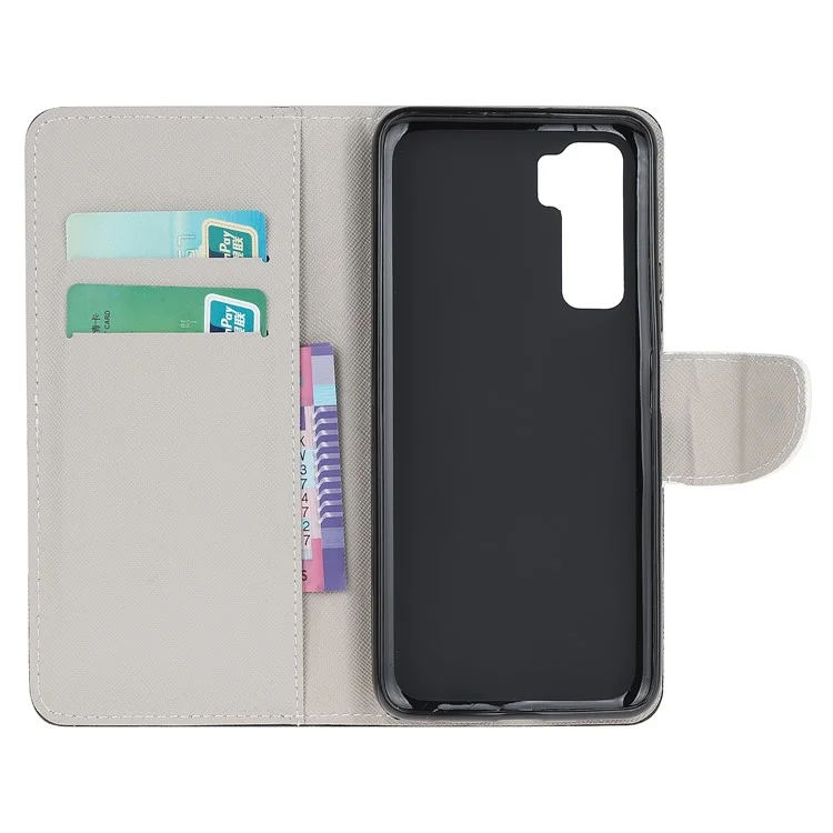 Pattern Printing Wallet Flip Leather Phone Cover for Huawei nova 7 SE/P40 Lite 5G - Don't Touch My Phone