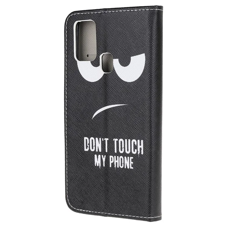 Pattern Printing Cross Texture Leather Wallet Case for Huawei P smart 2020 - Do not Touch My Phone