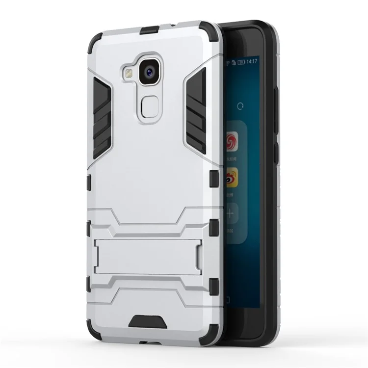 Solid PC + TPU Hybrid Case with Kickstand for Huawei Honor 5c / GT3 - Silver