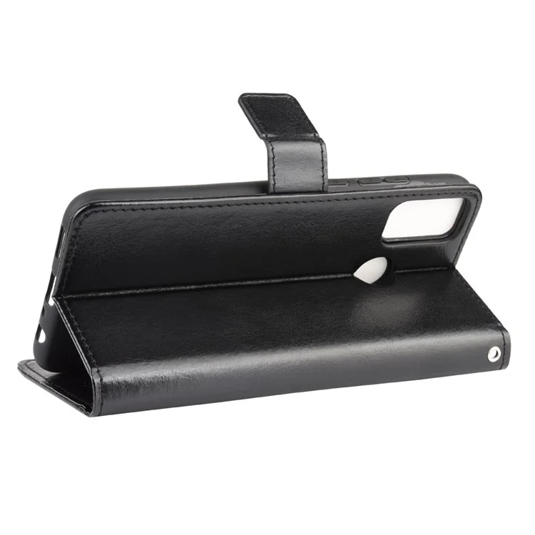 Crazy Horse Split Leather Cartlet Telefone Para Honra 9x Lite - Preto