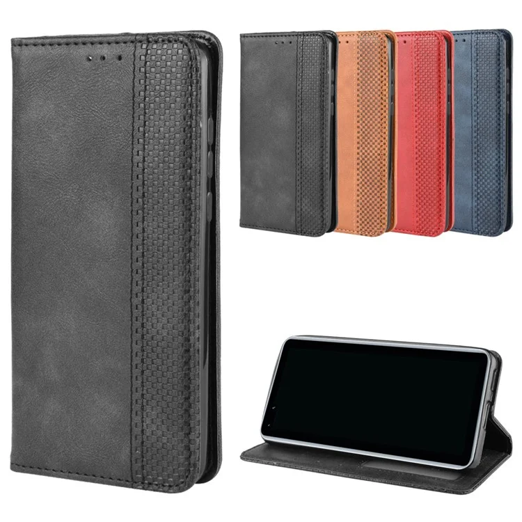 Retro Leather with Wallet Stand Cover for Huawei P40 Pro+ - Black