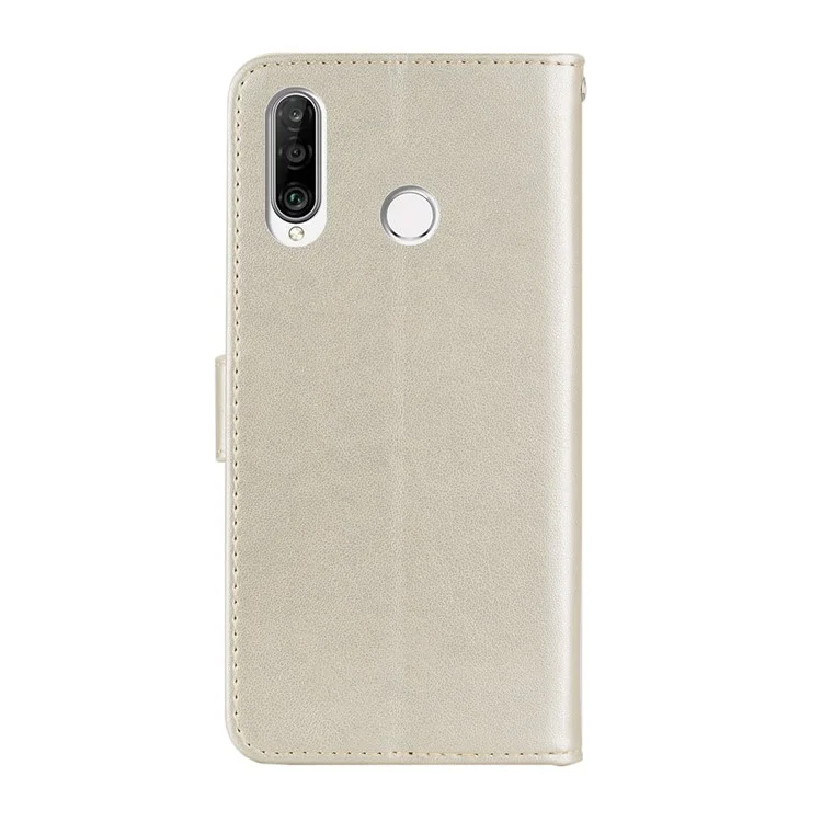 Custodia in pelle per telefono con decorazione in strass a forma di gufo per Huawei Y6p - Oro