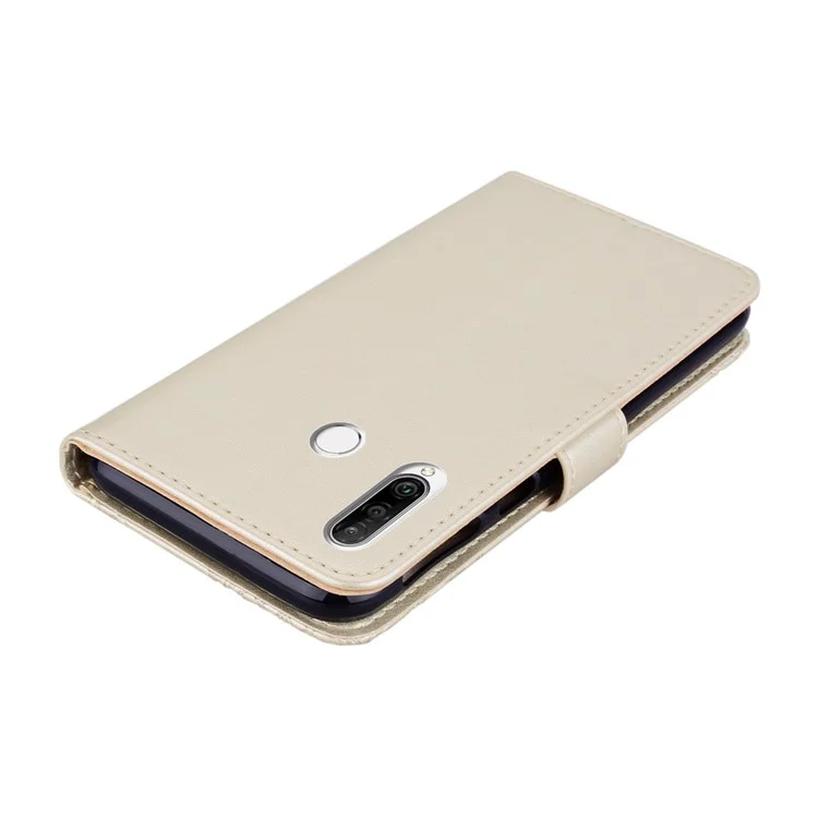 Custodia in pelle per telefono con decorazione in strass a forma di gufo per Huawei Y6p - Oro