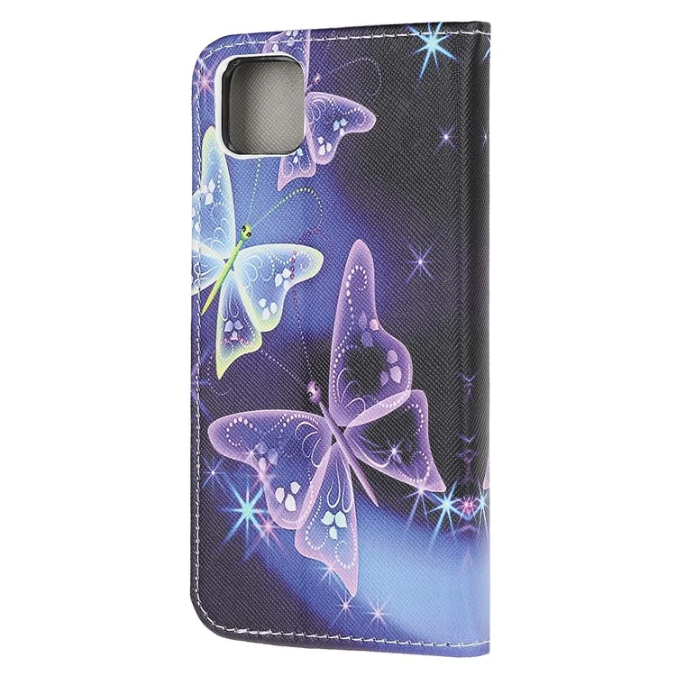 Copertina di Protezione Del Portafoglio in Pelle Per Stampa a Croce Con Cinturino Per Huawei Y5p - Farfalle Magiche