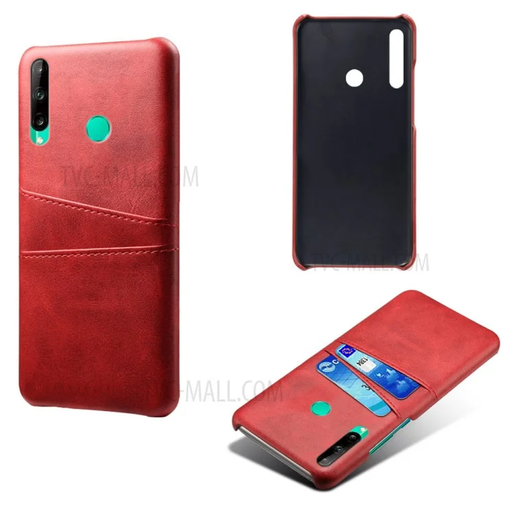 KSQ PU Leather Coated PC Case with Double Card Slots for Huawei P40 Lite E/Honor 9C/Y7p - Red