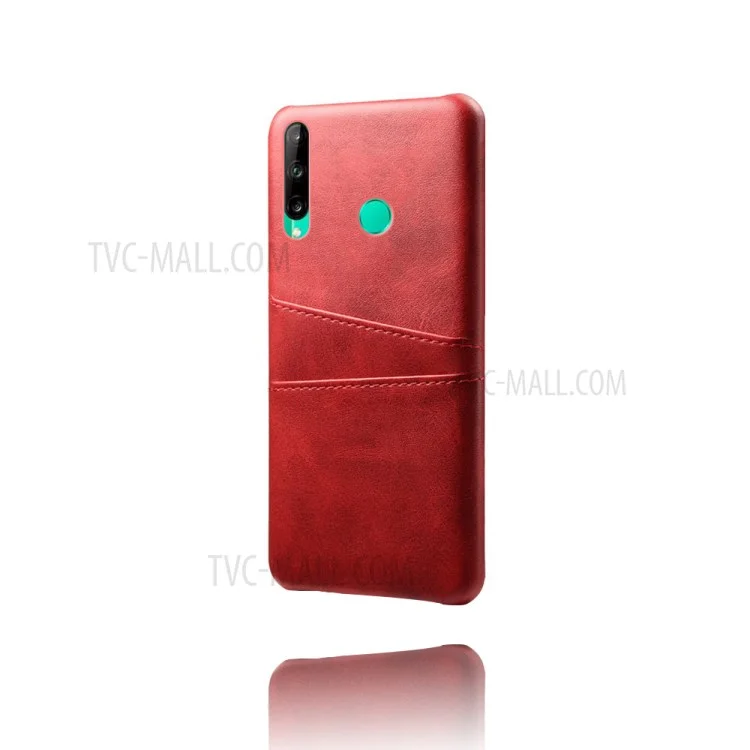 KSQ PU Leather Coated PC Case with Double Card Slots for Huawei P40 Lite E/Honor 9C/Y7p - Red
