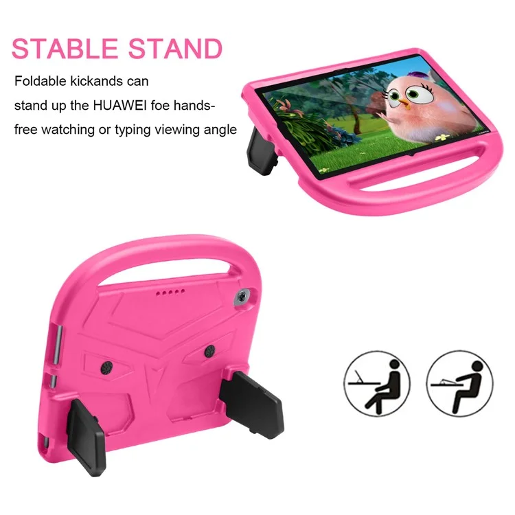 Coque de tablette antichoc et de style moineau avec support pour Huawei MediaPad M5 10 (10,8 pouces) / MediaPad M6 10,8 pouces - Rose