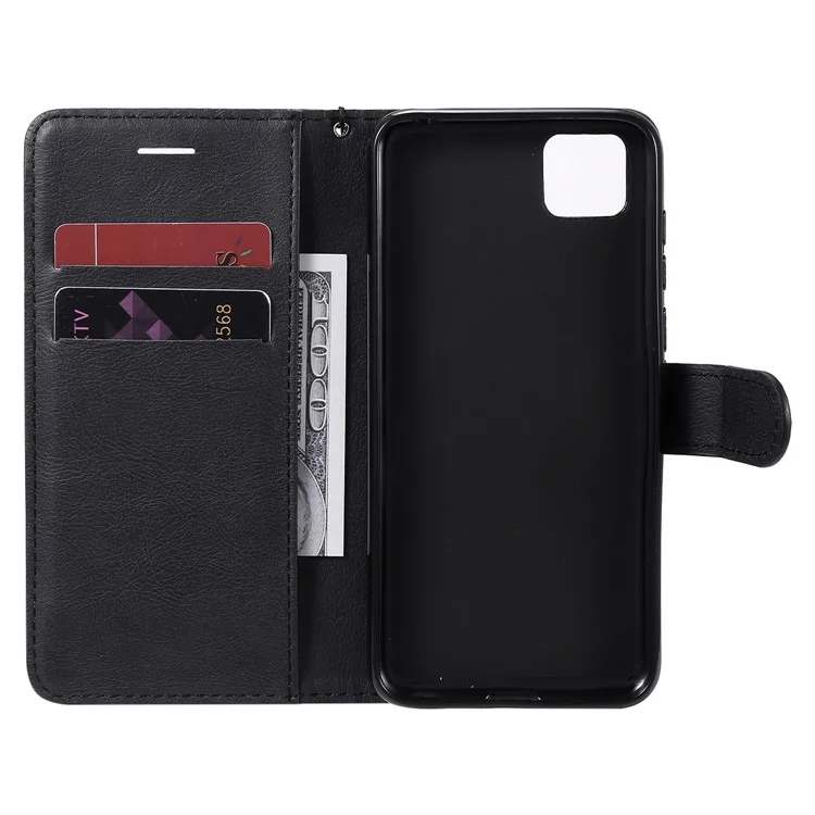 KT Leather Series-2 Concha de Cuero Magnético Para Huawei Y5p/honor 9s - Negro