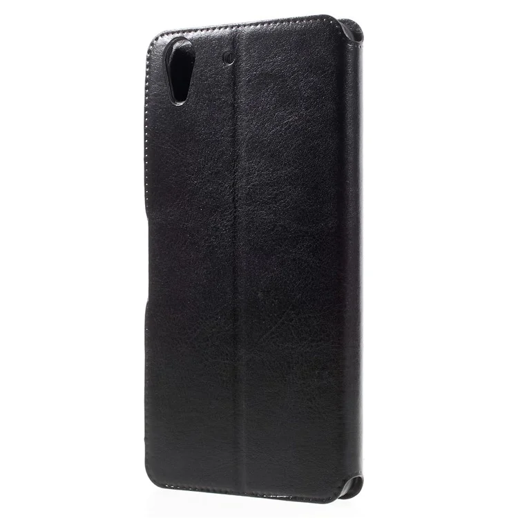 Crazy Horse Stand Leather Card Holder Case for Huawei Y6 II / Honor 5A - Black