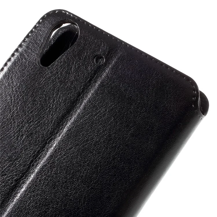 Crazy Horse Stand Leather Card Holder Case for Huawei Y6 II / Honor 5A - Black
