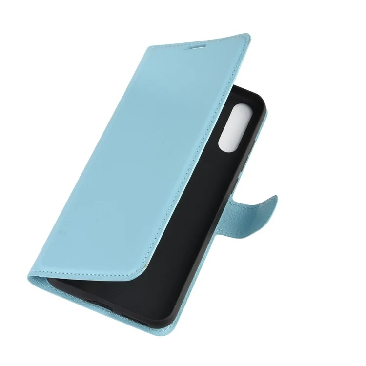 Litchi Surface Shell Leather Case for Wiko View 4 / View 4 Lite - Blue
