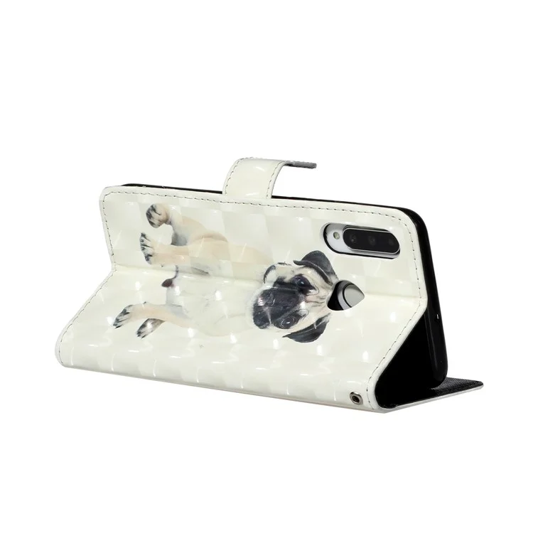 Light Spot Decor Stand Patrón de Impresión de Tapa de Cuero Para Huawei P30 Lite - Perro
