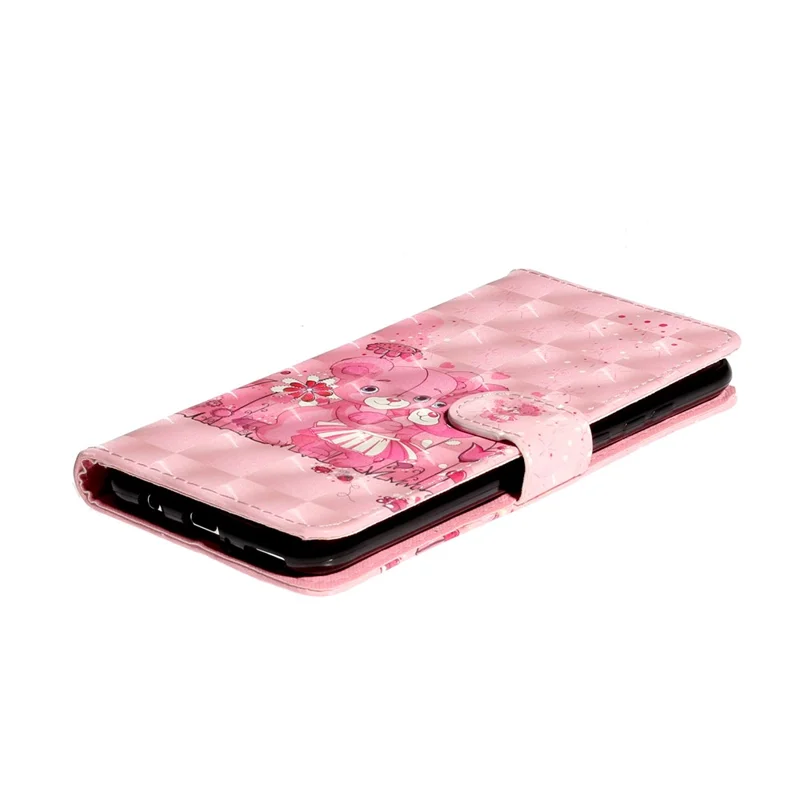 Light Spot Decor Wallet Stand Pattern Printing Leather Cover for Huawei P30 Lite - Bears