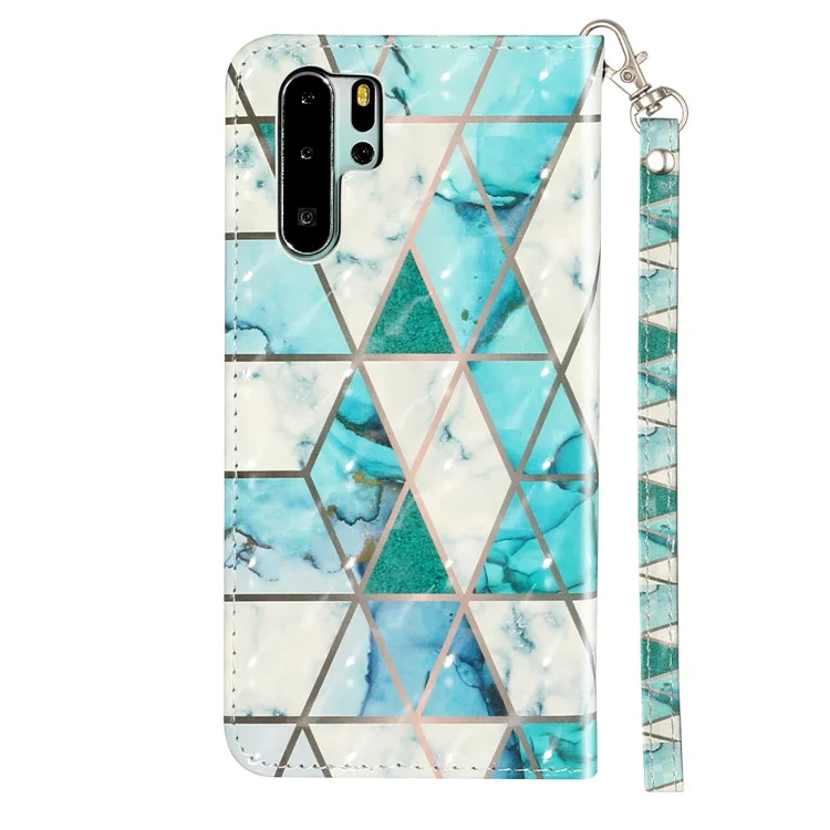 Caixa de Carteira de Couro Com Decoração de Ponto Leve Para Huawei P30 Pro - Azulejo de Cerâmica