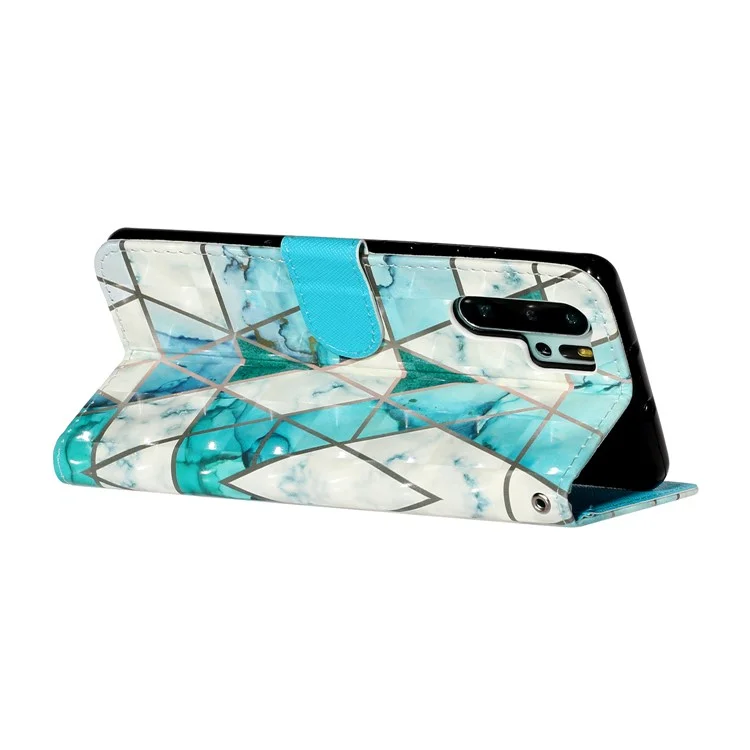 Caixa de Carteira de Couro Com Decoração de Ponto Leve Para Huawei P30 Pro - Azulejo de Cerâmica