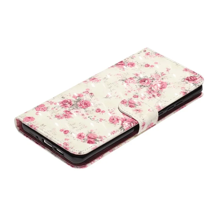 Light Spot Decor Embossed Pattern Leather Wallet Case for Huawei P30 Pro - Flower