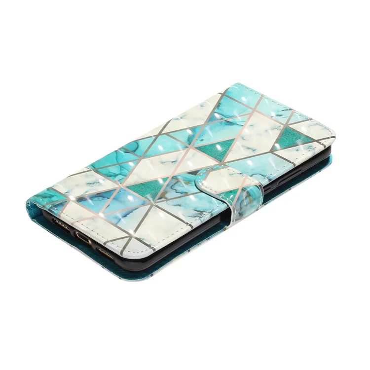 Light Spot Decor Wallet Stand Leather Pattern Printing Phone Case for Huawei P20 - Stone Grain