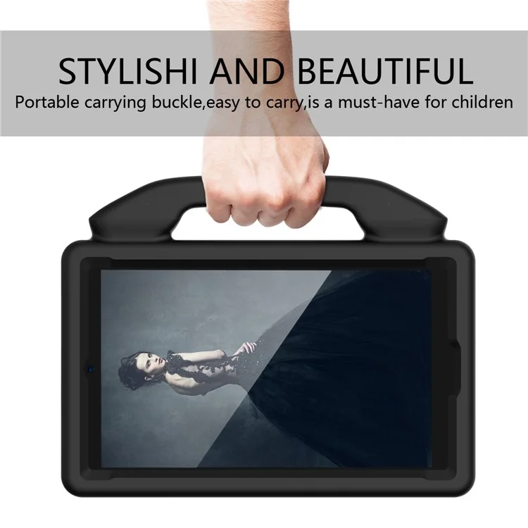 Shockproof Thumb with Kickstand EVA Tablet Cover for Huawei MatePad T8 - Black