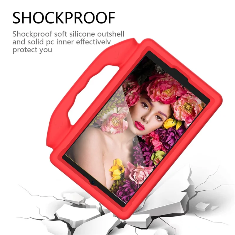 Shockproof Thumb with Kickstand EVA Tablet Cover for Huawei MatePad T8 - Red