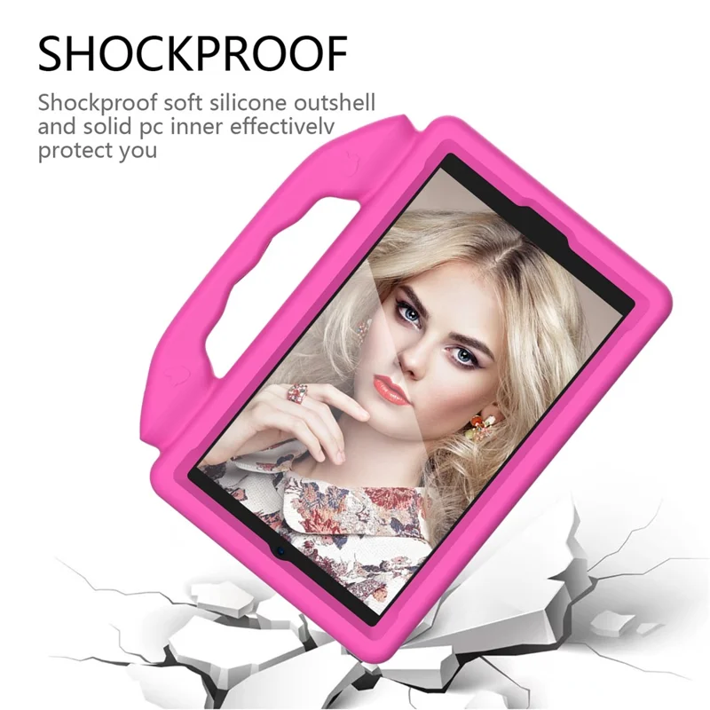 Shockproof Thumb with Kickstand EVA Tablet Cover for Huawei MatePad T8 - Rose