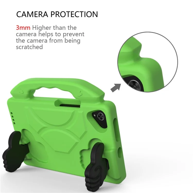 Cubierta de Tablet Resistente a los Golpes con Soporte para el Pulgar EVA para Huawei MatePad T8 - Verde