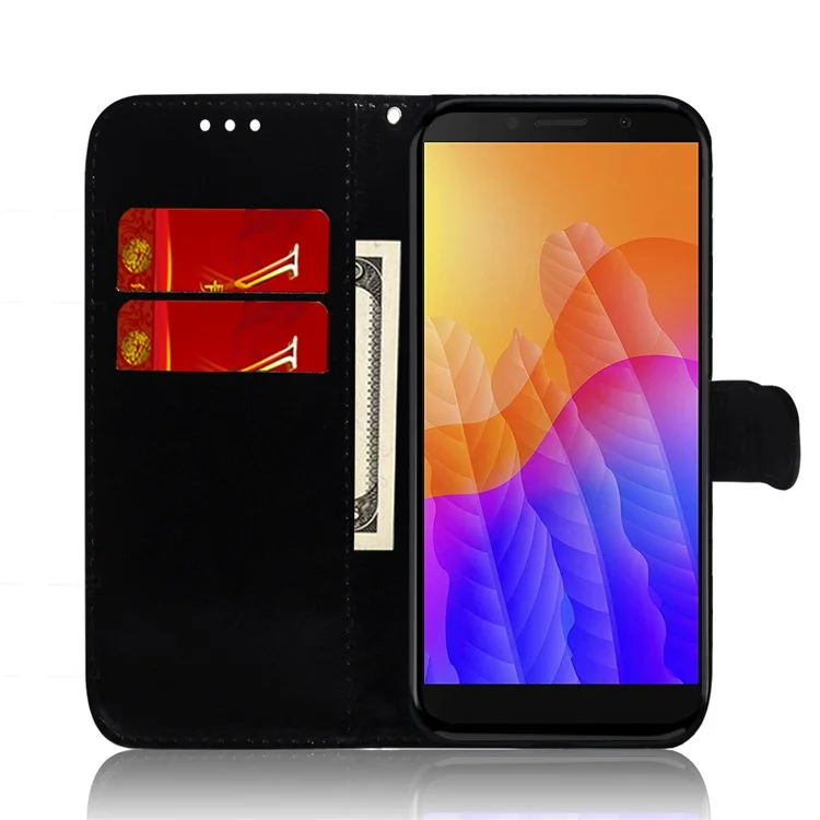 Mirror Surface Leather Special Phone Cover for  Huawei Y5p - Black