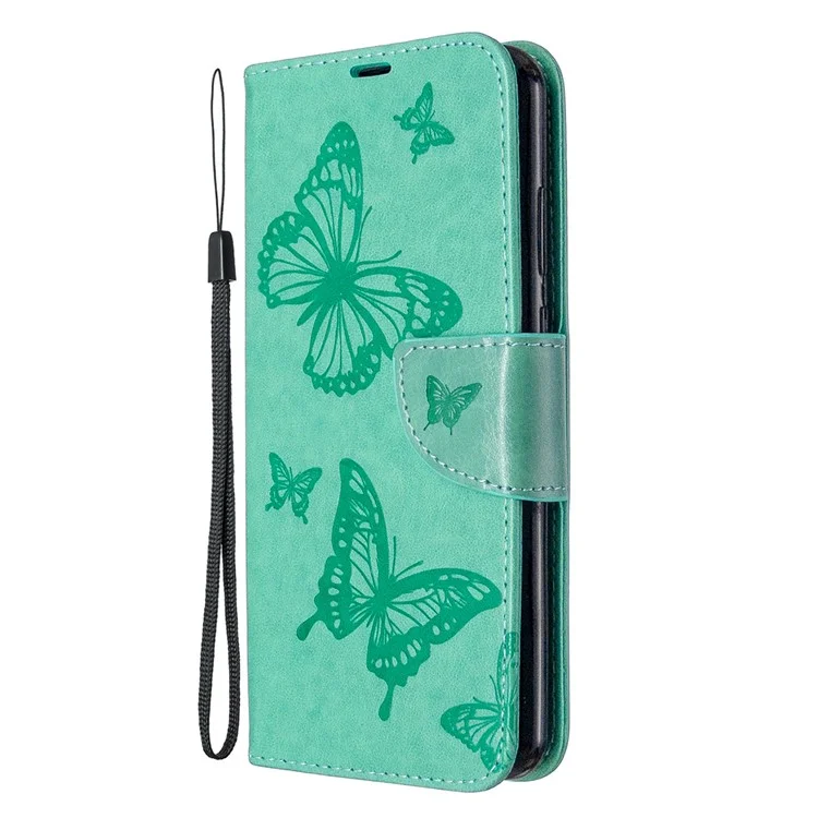 Imprint Butterfly Leather Stylish Shell for Huawei Y6p - Green