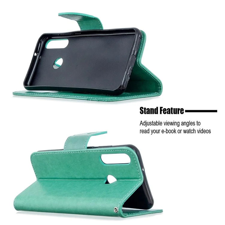 Imprint Butterfly Leather Stylish Shell for Huawei Y6p - Green