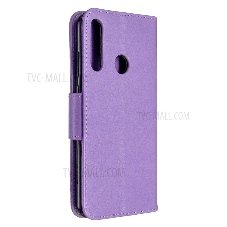 Imprint Butterfly Leather Stylish Shell for Huawei Y6p - Purple