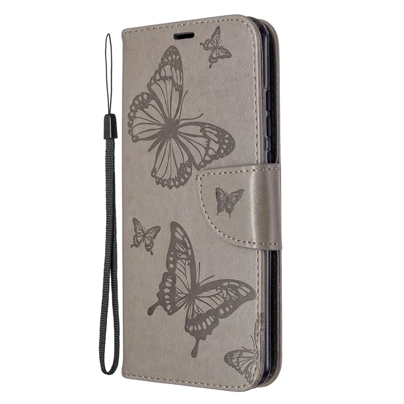 Imprint Butterfly Wallet Leather Shell Для Huawei P Smart 2020 - Серый