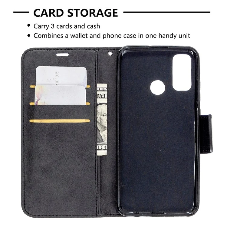 Wallet Leather Stand Case for Huawei P smart 2020 - Black